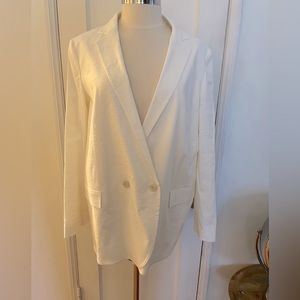 Theory New White Linen Boy Blazer 12